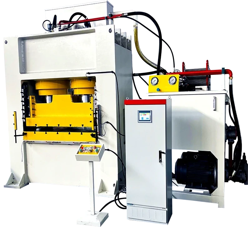 Closed frame hydraulic press for precision stamping, forming, and assembly