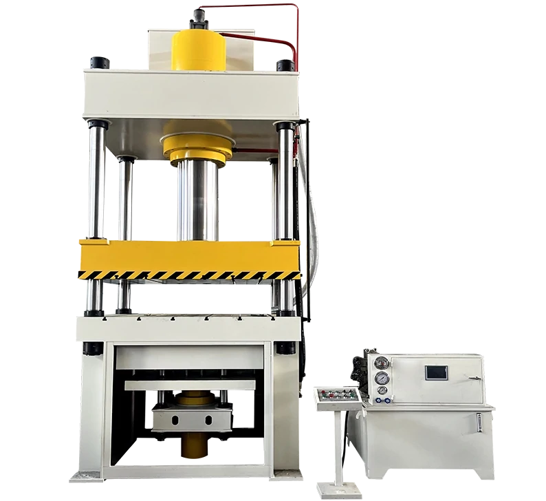 Four column hydraulic press for deep drawing and metal forming