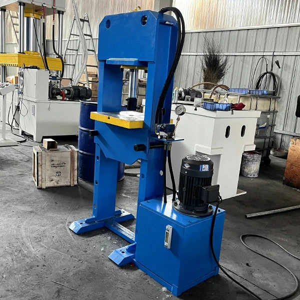 20 ton gantry press machine right side view, designed for interference fit and mechanical assembly applications