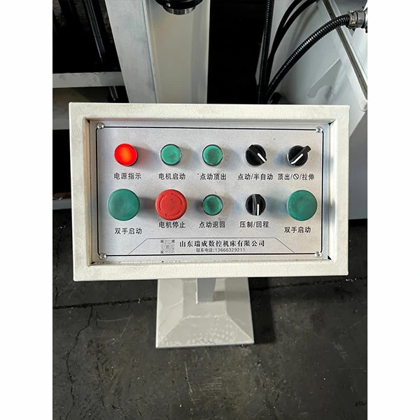 Hydraulic press control panel and operation station for 100 ton sheet metal drawing press, PLC control system interface